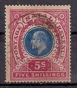 Natal 1902-03 KE 5SH fine used