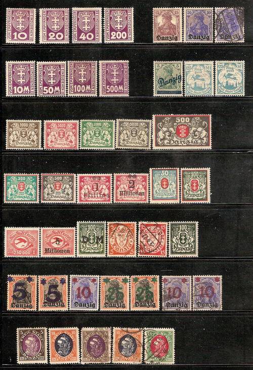 Germany a selection of Danzig used + MH