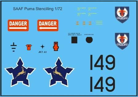 SAAF Puma (Pre-1994) Decals.