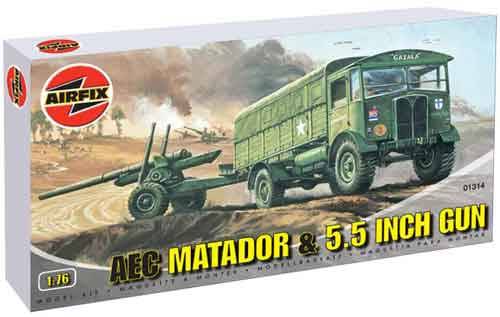 Aec Matador & 5.5 Inch Gun 1/76 By Airfix.