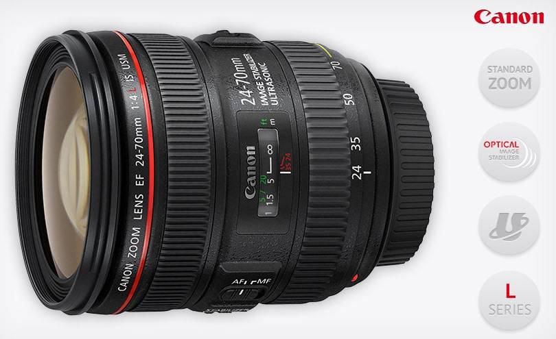 Canon EF 24-70mm f/4 L IS (IMAGE STABILIZER) USM Zoom Lens for Canon SLR Cameras - PRICE REDUCED