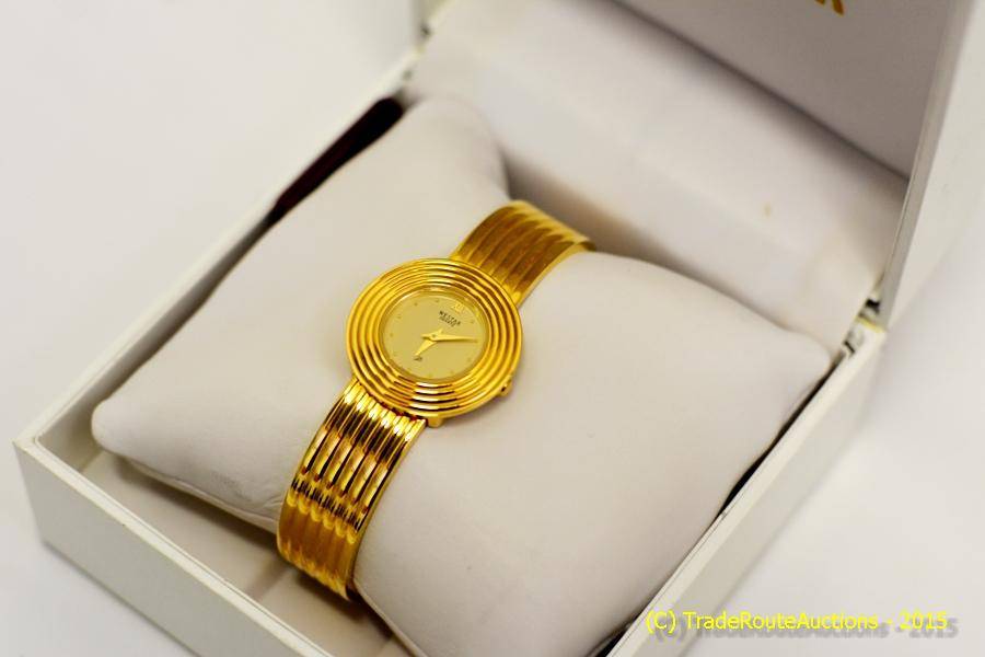 Westar Gold Plated Quartz bangle women's watch - in Box - Demo stock