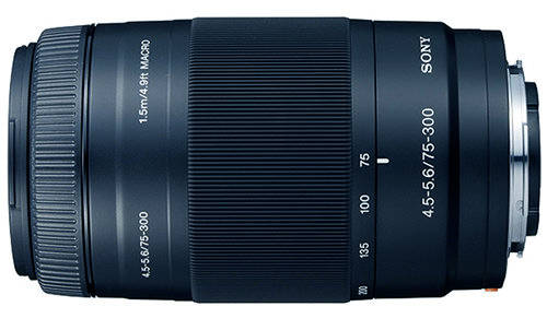 Sony 75-300mm f/4.5-5.6 Compact Super Telephoto Zoom Lens - For Sony DSLR Cameras