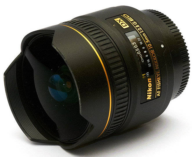 Nikon AF 10.5mm f/2.8G ED DX Fisheye Nikkor Lens for Nikon DSLR Cameras *** FISH EYE LENS ***