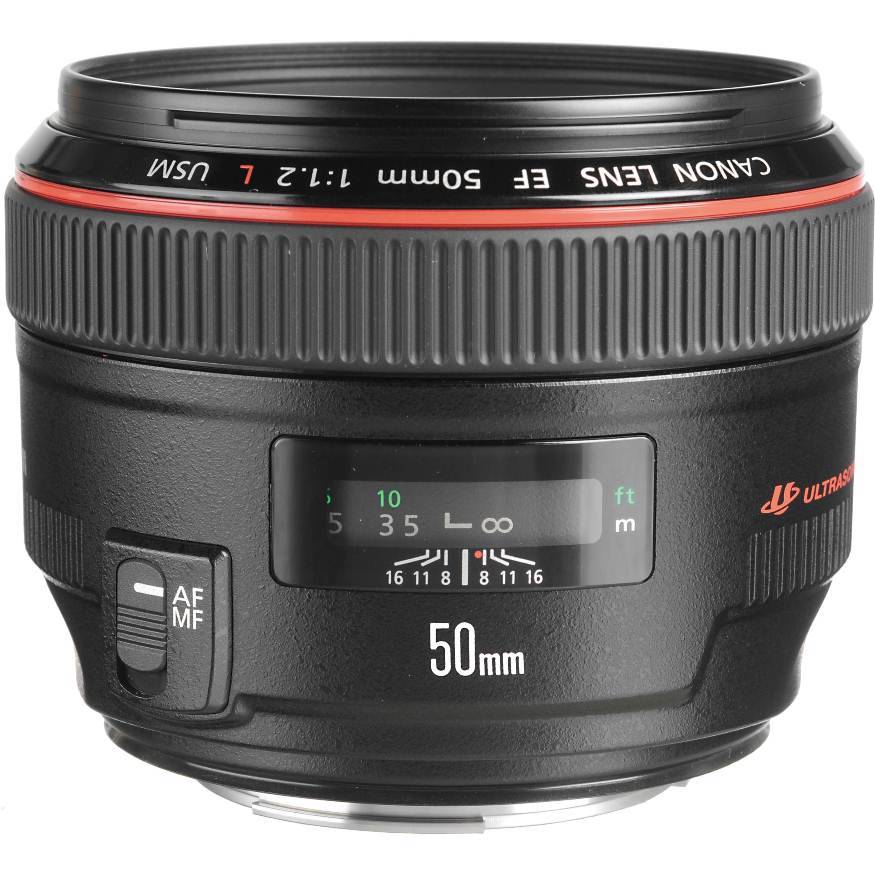 Canon EF 50mm f/1.2 L USM Ultrasonic Lens for Canon DSLR Cameras - Top of the Range