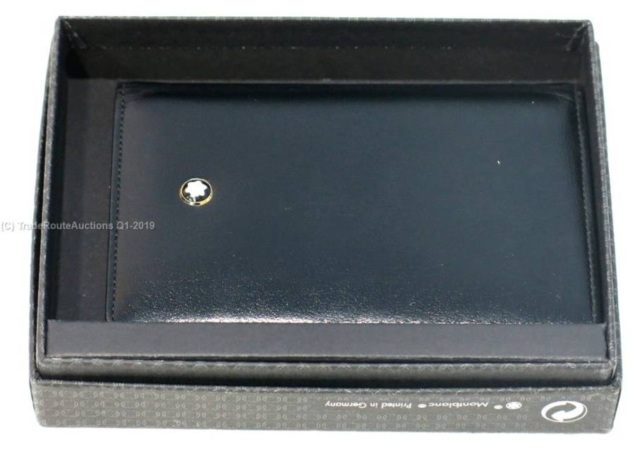 Boxed - Montblanc Meisterstück Leather business card holder, Black - MB30304 *** MONT BLANC ***