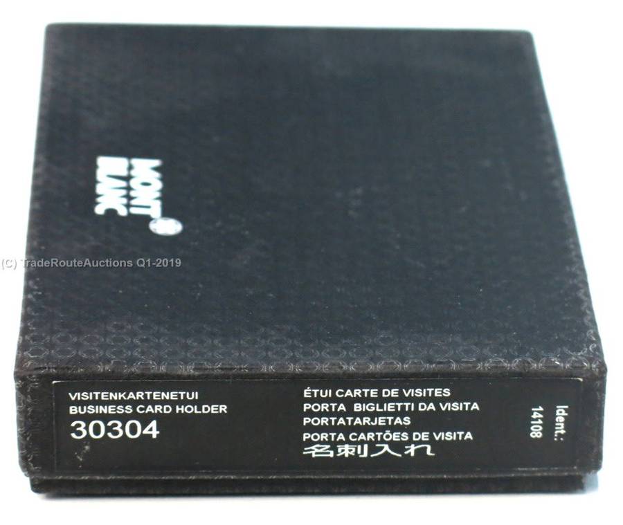 Boxed - Montblanc Meisterstück Leather business card holder, Black - MB30304 *** MONT BLANC ***