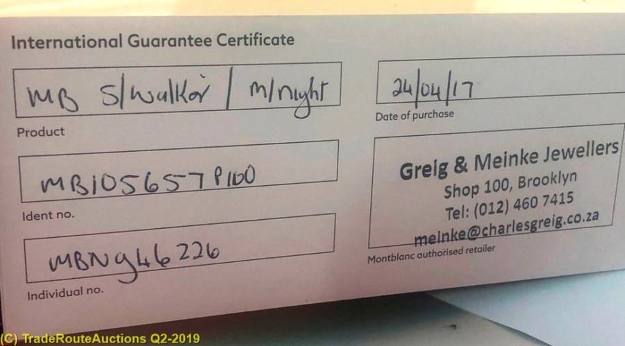 Boxed - Montblanc StarWalker Midnight Black Ballpoint Pen with papers