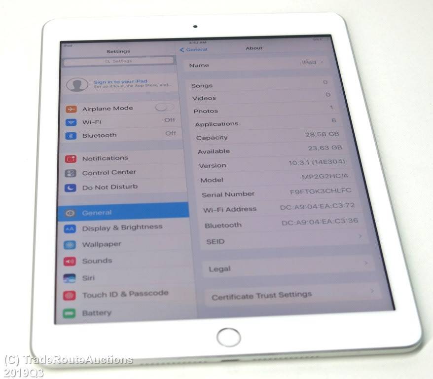 Boxed - Tablet Apple iPad 5th Gen 2017 | MP2G2HC/A | WiFi | 32GB | Silver | A1822 | RETINA 9.7 inch