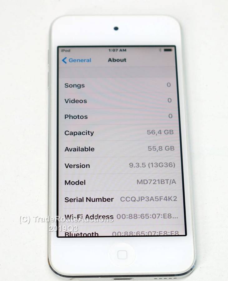 APPLE iPod Touch | MD721BT/A | 64GB SILVER | A1421 | 5TH GEN
