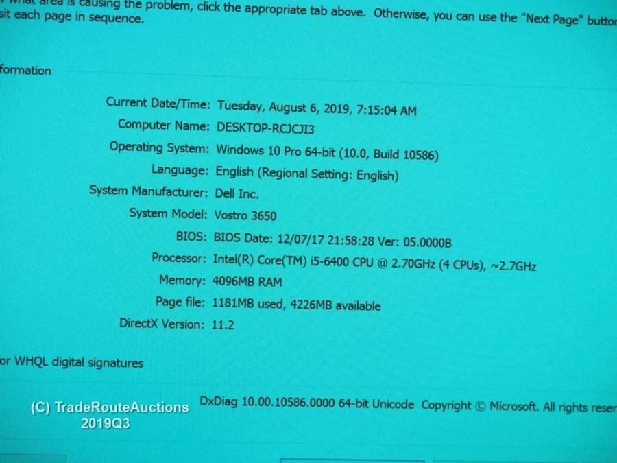 Dell Vostro 3650 Desktop PC | Core i5 6400 6th Gen 2.7Ghz | 4GB RAM | 500GB HDD DESKTOP PC