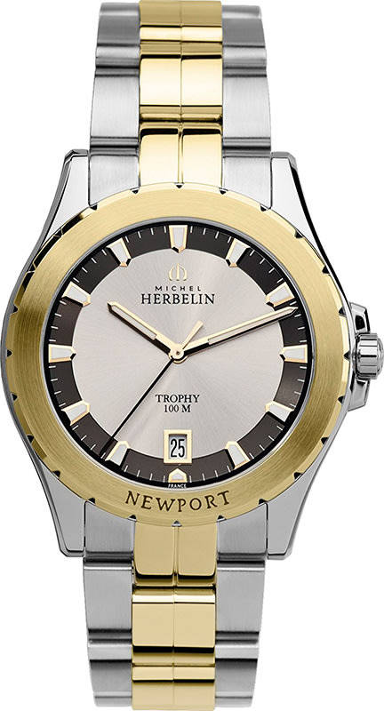 MICHEL HERBELIN NEWPORT TROPHY 12270/BT22 GENTS DATE TWO-TONE WATCH
