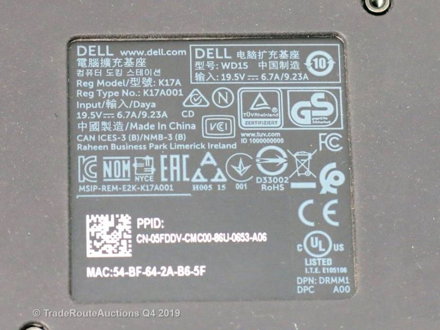 Docking Station - DELL WD15 4K Business Docking Station K17A USB-C K17A001