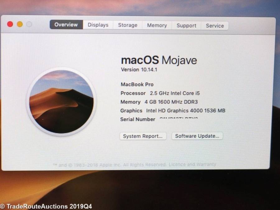 MacBook Pro 13.3-inch | Core i5 2.5GHz | 4GB DDR3 RAM | 500GB HDD | MD101 | INTEL HD GRAPHICS