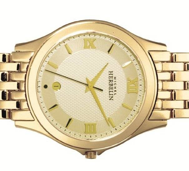 MICHEL HERBELIN GOLD PLATED GENTS WATCH - 12411/P23B
