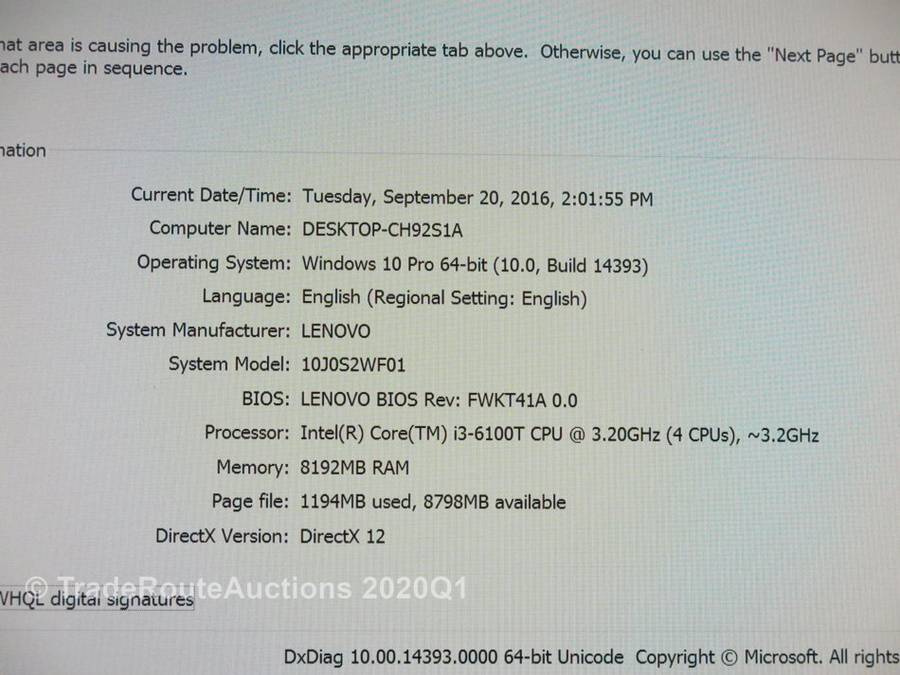 LENOVO M700 TINY Desktop PC Computer | CORE i3 6100T 6th Gen 3.2GHz | 8GB RAM | 500GB HDD
