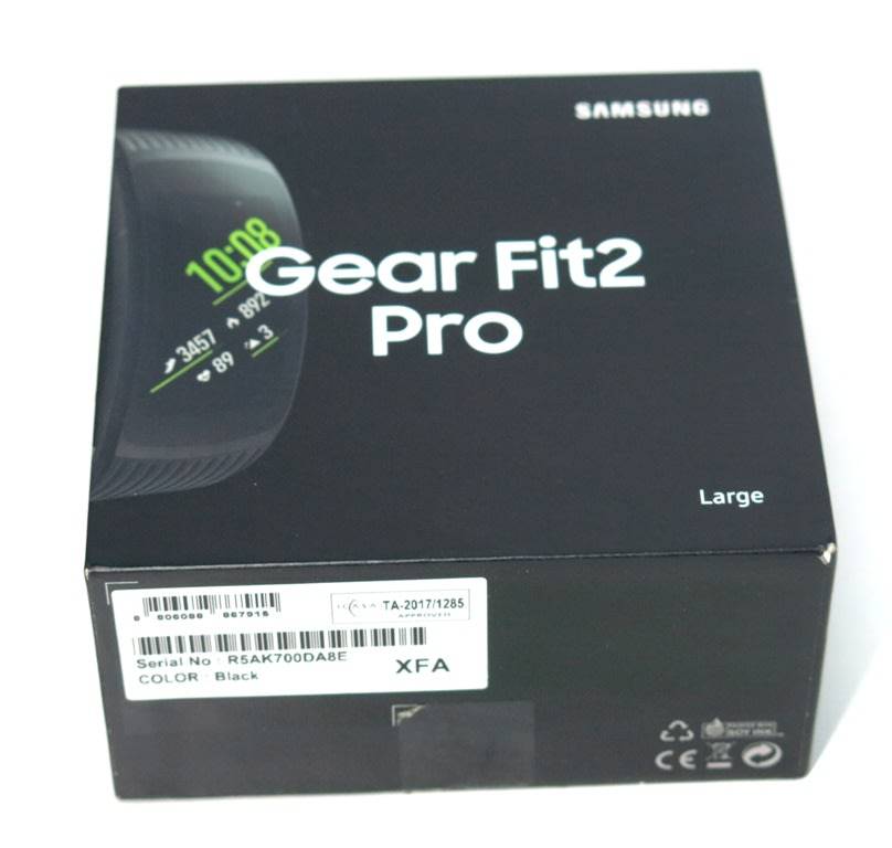 BOXED / BLACK / LARGE - Samsung Gear Fit2 Pro Fitness Tracker Large SM-R365 GPS Sports Band