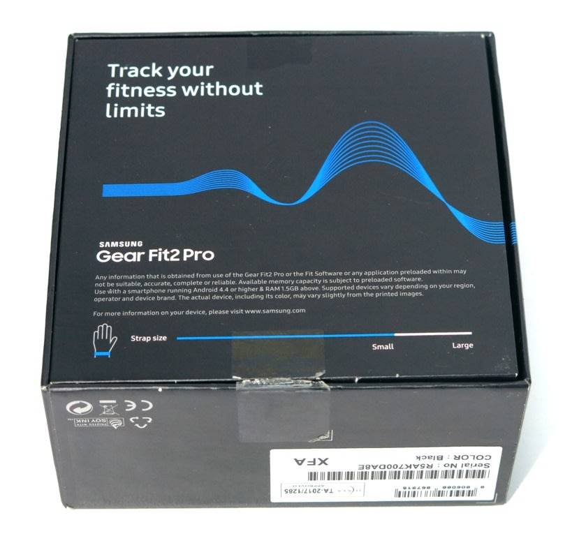 BOXED / BLACK / LARGE - Samsung Gear Fit2 Pro Fitness Tracker Large SM-R365 GPS Sports Band