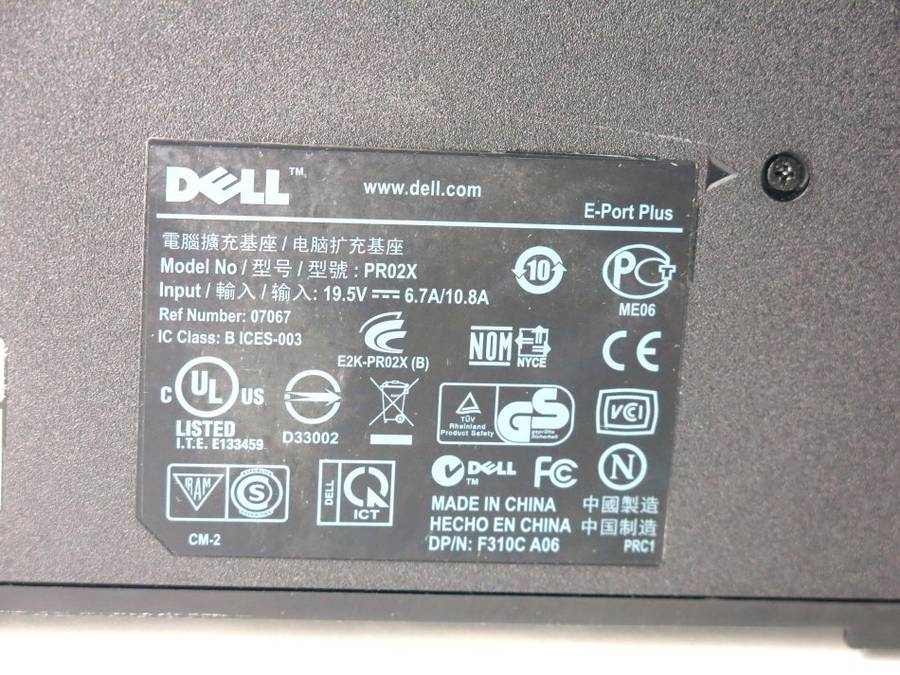 Dell Latitude E-Port Plus Replicator PR02X USB 3.0 W/O Adapter Docking Station