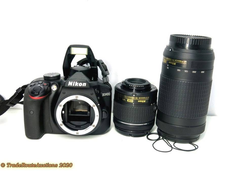 Nikon D3400 Camera & AF-P 18-55mm + AF-P DX 70-300mm F/4.5-6.3G ED VR Twin Lens KIT