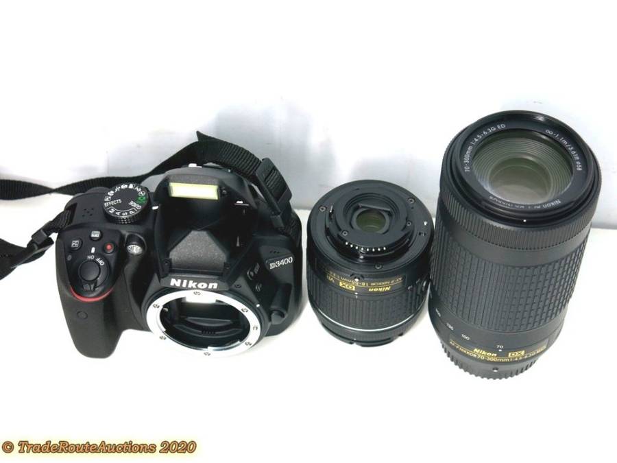 Nikon D3400 Camera & AF-P 18-55mm + AF-P DX 70-300mm F/4.5-6.3G ED VR Twin Lens KIT