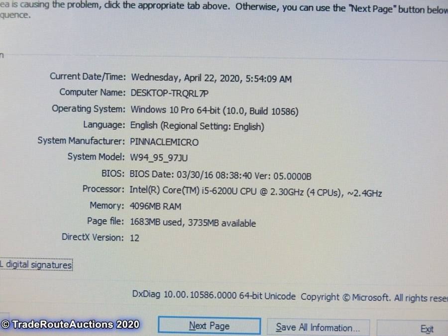 PLEASE READ ** MODLIN BY PROILE W955JU LAPTOP | CORE i5 6th Gen 2.5GHZ  | 4GB RAM | 500GB HDD