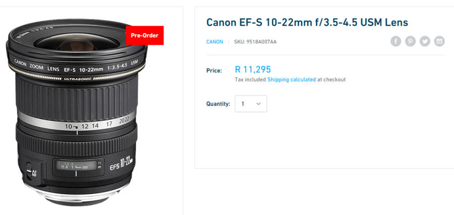 R 11,000 VALUE ** Canon EFS 10-22mm ULTRASONIC Ultra Wide-Angle Zoom Lens for Canon DSLR cameras