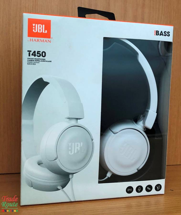 JBL Pure Bass Sound T450 Wired On-Ear Headphones [White]