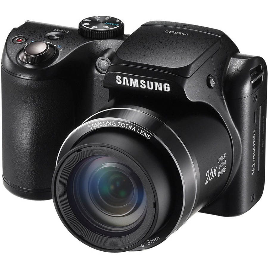 Samsung WB100 16.4MP Smart Camera with 26x Optical Zoom and 3-inch LCD in Black