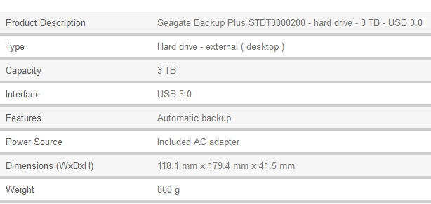 Seagate Backup Plus 3TB External Drive - Blue/Black