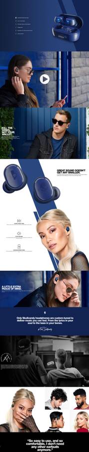 Skullcandy Sesh True Wireless In-Ear Earbud Earphones (Indigo/Blue)