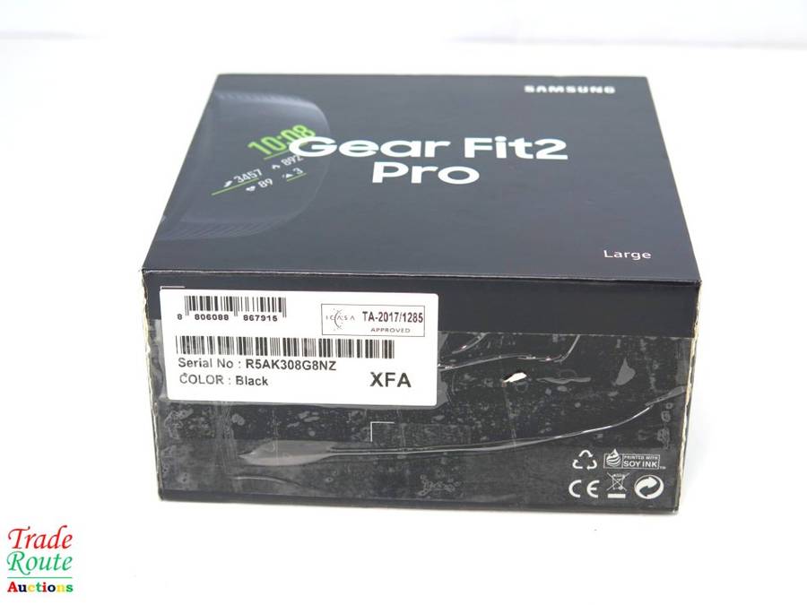 BOXED / BLACK / LARGE - Samsung Gear Fit2 Pro Fitness Tracker Large SM-R365 GPS Sports Band