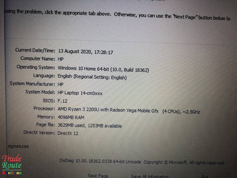 HP AMD RYZEN Gaming Laptop 14-CM0XXX |4GB RAM | 128GB SSD