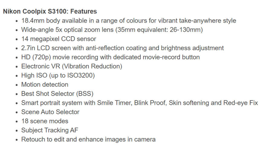 Nikon COOLPIX S3100 14 MP Digital Camera with 5x NIKKOR Wide-Angle Optical Zoom Lens - RED