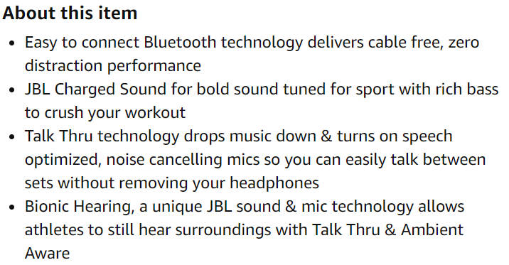 BRAND NEW JBL Under Armour Sport Wireless React Bluetooth/Waterproof IPX7  In-Ear Headphones (Black)