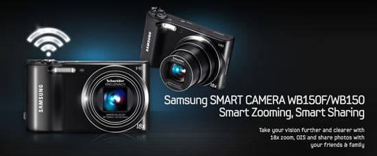 Samsung WB150F Digital Camera - Black (14 MP, 18x Optical Zoom) 3 inch LCD Screen