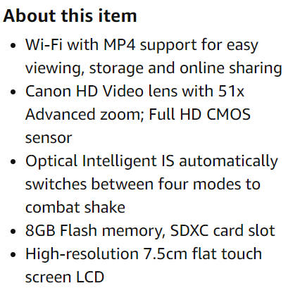Canon Legria HF R36 Full HD Camcorder (32x Optical Zoom, Optical IS, WiFi, 8GB Memory)