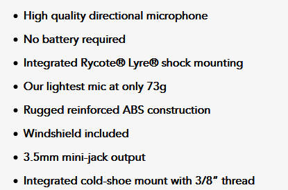 Rode VideoMic GO Lightweight on Camera-Mount Shotgun Microphone - [BRAND NEW]
