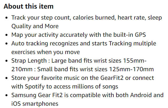 Samsung Gear Fit 2 Smart Watch SM-R360 - Blue - Large