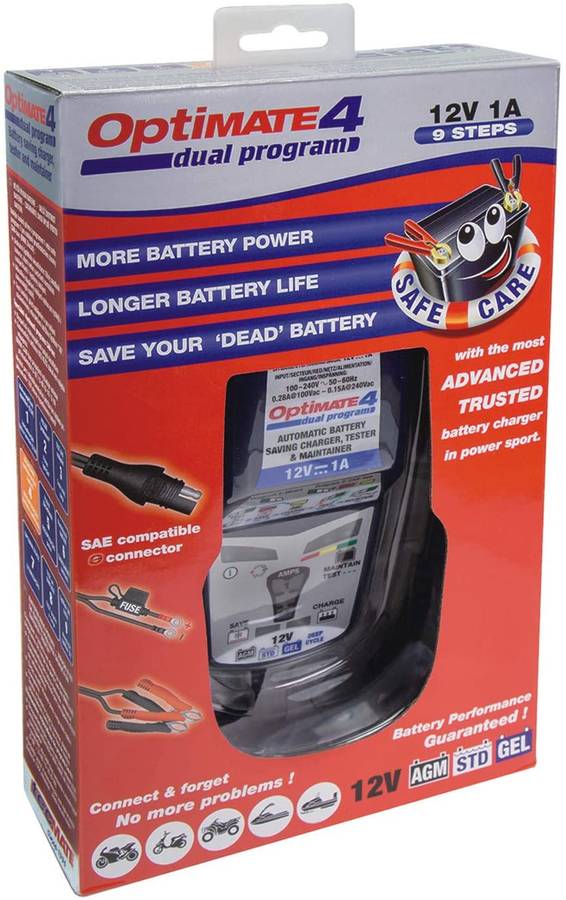 OptiMate 4 - Sealed Microprocessor Desulphating Battery Charger Maintainer Tester 12V