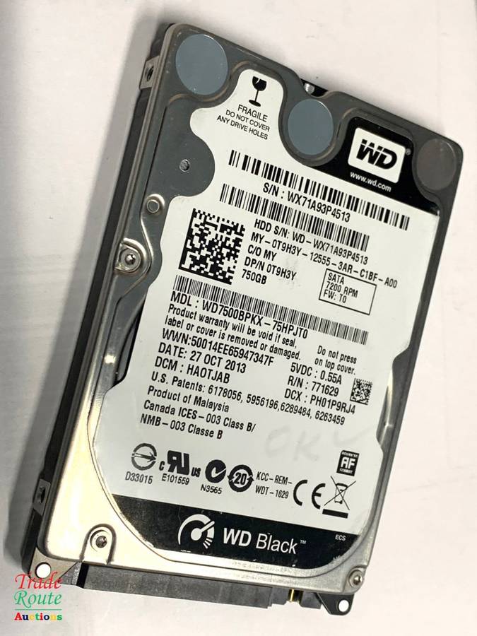 WD 750GB LAPTOP HARD DRIVE 2.5" 7200RPM