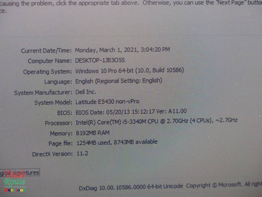 DELL LATITUDE E5430 | CORE i5 3340M 2.7GHz | 8GB RAM | 128GB SSD