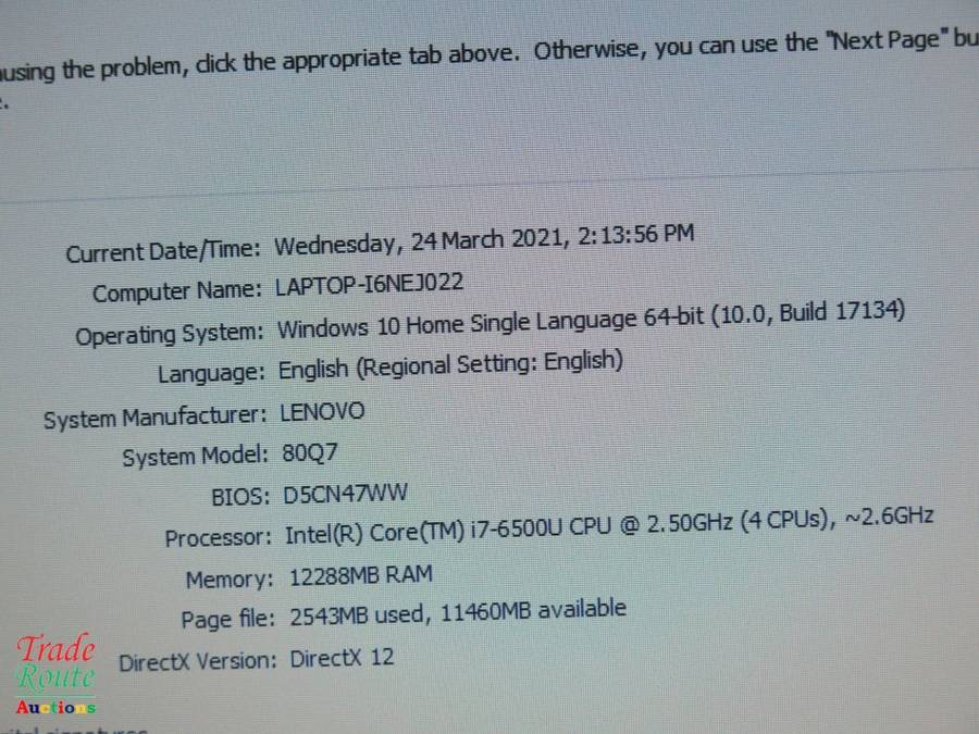 LENOVO IDEAPAD 300 - 80Q7 | CORE i7 6500U 6th Gen @ 2.5GHZ  | 12GB RAM | 500GB HDD | LAPTOP NOTEBOOK