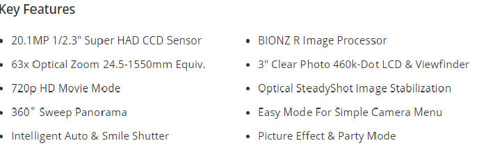 Sony Cyber-shot DSC-H400 Digital Camera 20MP