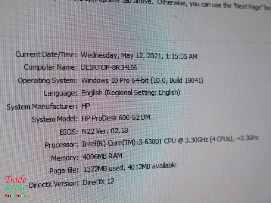 HP ProDesk 600 G2 Desktop Mini Computer | Core i3 6300T 6th Gen 3.3Ghz | 4GB RAM | 128GB SSD