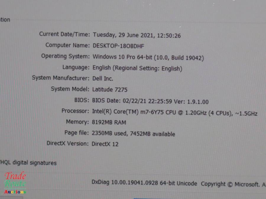 Dell Latitude 7275 FHD Tablet 2 in 1 - Intel Core M7-6Y75 [ SLIM and SLEEK ] TouchScreen