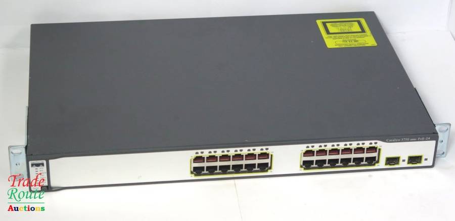 Cisco 3750 PoE [ Power over Ethernet ] 24 Port Ethernet Switch