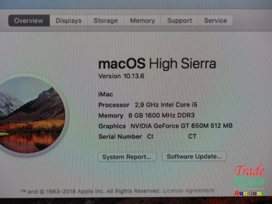 Apple iMAC | 21.5 INCH | Core i5 2.7GHz | 8GB RAM | 1TB HDD  * ULTRASLIM * Nvidia Geforce Graphics