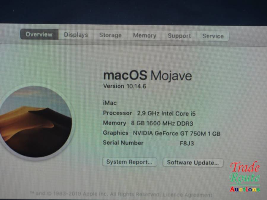 Apple iMAC | 21.5 INCH | Core i5 2.9 GHz | 8GB RAM | 1TB HDD | NVIDIA GeForce 750M * ULTRASLIM