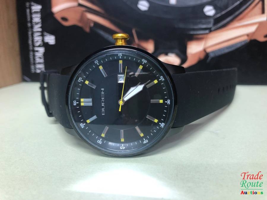 Buren Rubber Strap Men's Large dial 44mm Watch